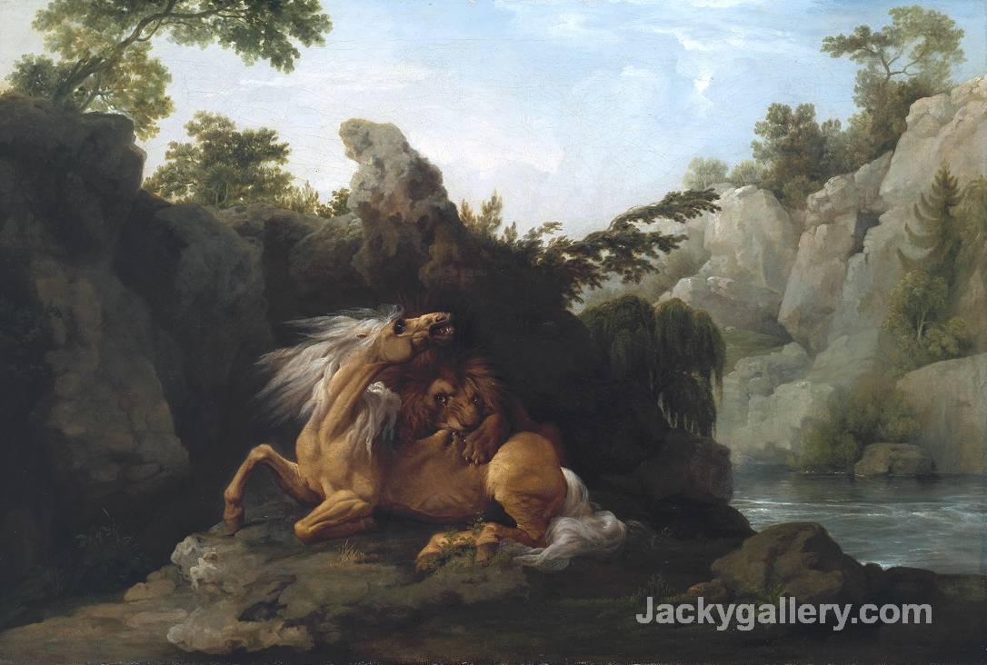 Horse Devoured by a Lion by George Stubbs paintings reproduction